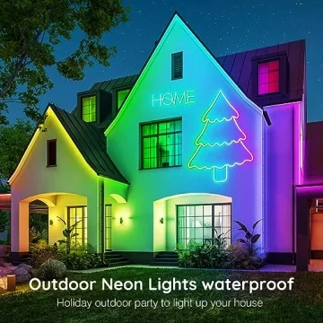 50Ft RGB Neon Rope Lights for App-Controlled Ambiance