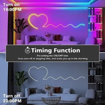 50Ft RGB Neon Rope Lights for App-Controlled Ambiance