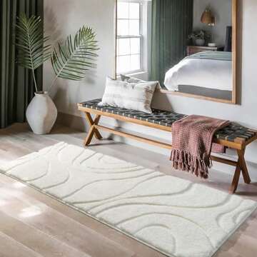 DEXDE Extra Long Non-Slip Bathroom Rug Machine Washable