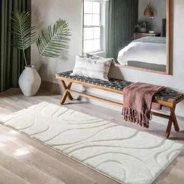 DEXDE Extra Long Non-Slip Bathroom Rug Machine Washable