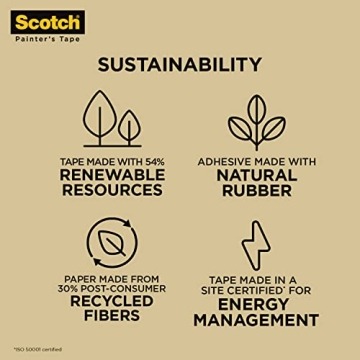 Scotch Masking Tape, 0.70in x 60yds, Tan, 1 Roll