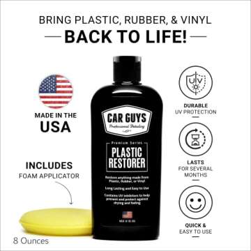 CAR GUYS Plastic Restorer | Bring Plastic, Rubber, and Vinyl Back to Life! | User Friendly Trim Rest...