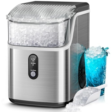 Kismile Nugget Ice Maker Machine, Chewable Ice, 35lbs/Day, Self-Cleaning Ice Maker for Home/Kitchen/...