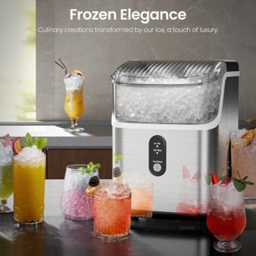 Kismile Nugget Ice Maker, 35lbs/Day, Self-Cleaning Machine