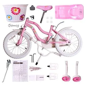 COEWSKE 18 Inch Kid's Bike with Training Wheel Pink