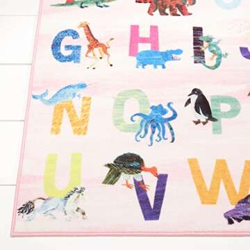 Eric Carle Kids Machine Washable Area Rug in Pink/Blue
