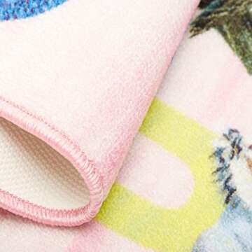 Eric Carle Kids Machine Washable Area Rug in Pink/Blue