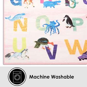 Eric Carle Kids Machine Washable Area Rug in Pink/Blue