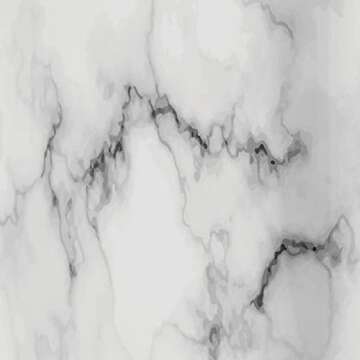 mDesign Round Metal Small 1.7 Gallon Recycle Trash Can Wastebasket, Garbage Container Bin for Bathrooms, Kitchen, Bedroom, Home Office - Durable Stainless Steel - Mirri Collection - White Marble