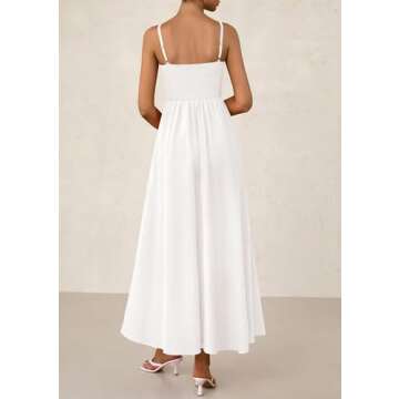 PRETTYGARDEN Women's Smocked Maxi Dresses 2025 Summer Sundress Casual Spaghetti Strap Swing A Line L...