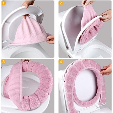 Soft Stretchable Toilet Seat Covers 3PCS Set