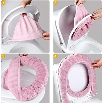 Soft Stretchable Toilet Seat Covers 3PCS Set