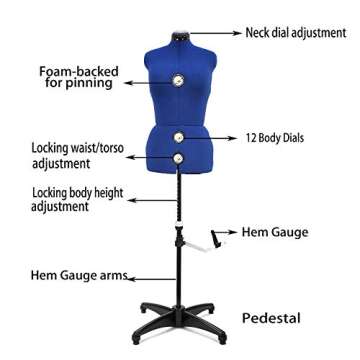BHD BEAUTY Adjustable Female Fabric Dress Form with Tri-Pod Stand for Sewing