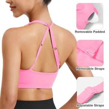 VOYJOY Sports Bra: Padded Backless Fitness Bra