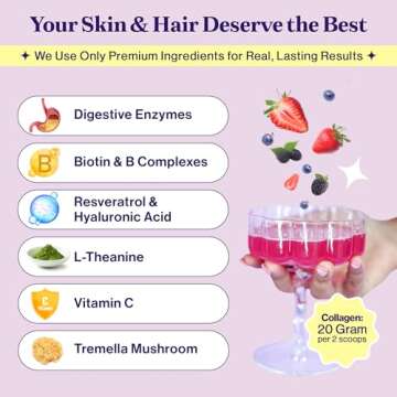 Fuel Multi Collagen Protein - Multi Collagen Peptides Powder for Women with Hyaluronic Acid & Biotin, Collagen Packets Promote Skin, Hair & Nail Health, Hydrolyzed Collagen Peptides Powder,Mixed Berry