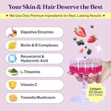 Fuel Multi Collagen Protein - Multi Collagen Peptides Powder for Women with Hyaluronic Acid & Biotin, Collagen Packets Promote Skin, Hair & Nail Health, Hydrolyzed Collagen Peptides Powder,Mixed Berry