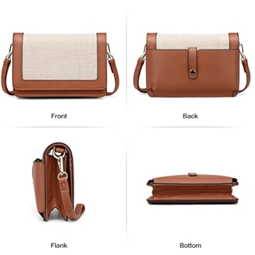 BROMEN Vegan Leather Crossbody Bag Women Stylish Compact