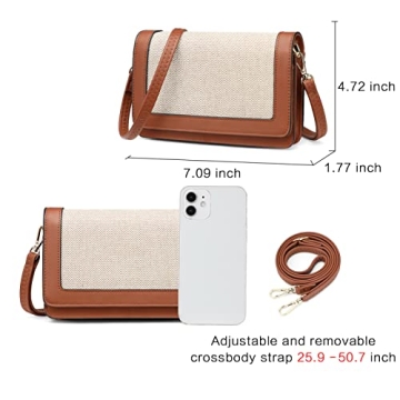 BROMEN Vegan Leather Crossbody Bag Women Stylish Compact