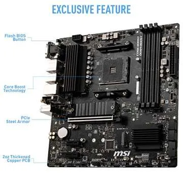 MSI B550M PRO-VDH WiFi ProSeries Motherboard (AMD Ryzen 5000, AM4, DDR4, PCIe 4.0, SATA 6Gb/s, M.2, USB 3.2 Gen 1, Wi-Fi, Bluetooth, D-SUB/HDMI/DP, Micro-ATX)