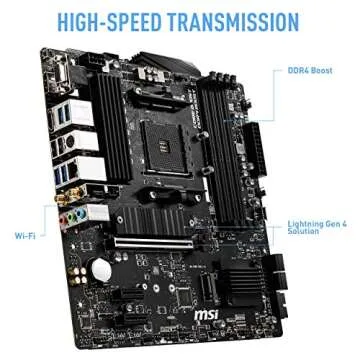 MSI B550M PRO-VDH WiFi ProSeries Motherboard (AMD Ryzen 5000, AM4, DDR4, PCIe 4.0, SATA 6Gb/s, M.2, USB 3.2 Gen 1, Wi-Fi, Bluetooth, D-SUB/HDMI/DP, Micro-ATX)