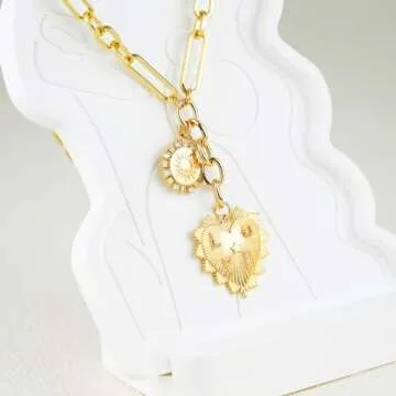 ORIGENCE Heart Charm Necklace - Elegant Gold Accessory