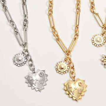 ORIGENCE Heart Charm Necklace - Elegant Gold Accessory