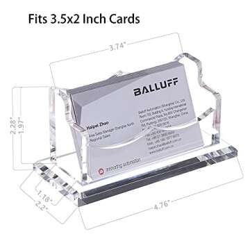 Professional SANRUI Business Card Holder - Clear Acrylic Design