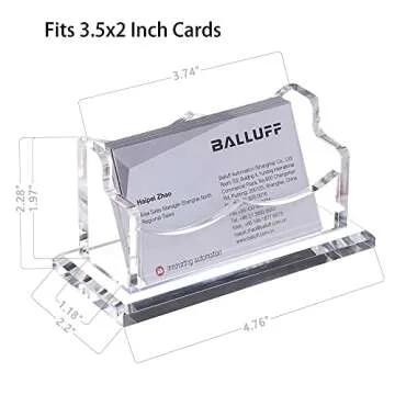 Professional SANRUI Business Card Holder - Clear Acrylic Design