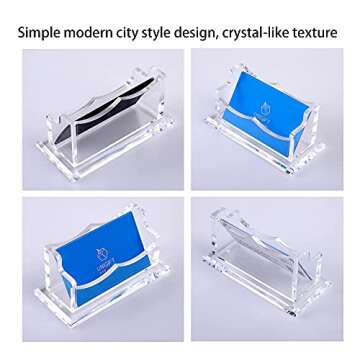 Professional SANRUI Business Card Holder - Clear Acrylic Design