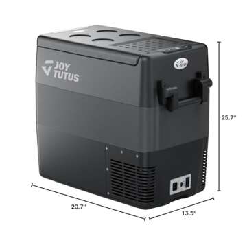 JOYTUTUS 12V Portable Refrigerator Freezer 53 Quart / 50L (-4℉~50℉), Car Fridge With 12/24V DC a...