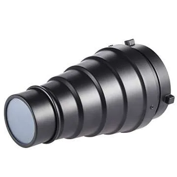 Andoer Photographic Lighting Monolights Bowens Mount Snoot Optical Snoot Metal Conical Snoot with Honeycomb Grid 5pcs Color Filter Kit for Bowens Mount Studio Strobe Monolight Photography Flash