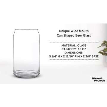 Stylish DISCOUNT PROMOS Beer Can Glasses Set of 10 - USA Made
