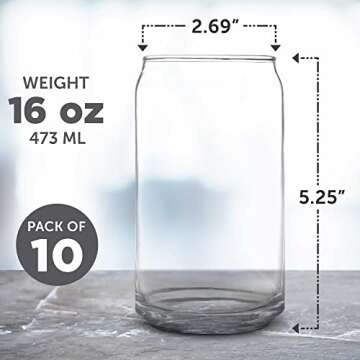 Stylish DISCOUNT PROMOS Beer Can Glasses Set of 10 - USA Made