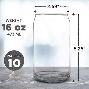 Stylish DISCOUNT PROMOS Beer Can Glasses Set of 10 - USA Made