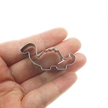 Shxstore Mini Dinosaur Cookie Cutter Set Stainless Steel Jurassic Dino Shaped Cookie Candy Food Molds, 6 Counts