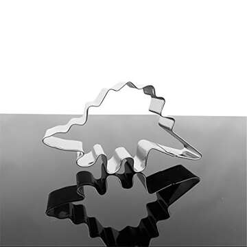 Shxstore Mini Dinosaur Cookie Cutter Set Stainless Steel Jurassic Dino Shaped Cookie Candy Food Molds, 6 Counts