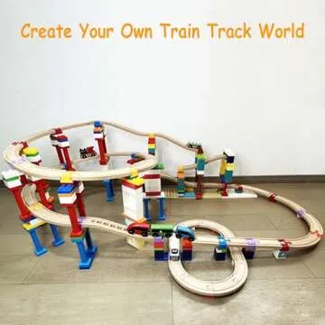 16-pc Wooden Train Track Accessories for Kids Ages 3+