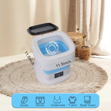 18L Portable Washing Machine, Foldable Mini Washer with 3 Modes, Small Laundry Washer for Clothes, U...