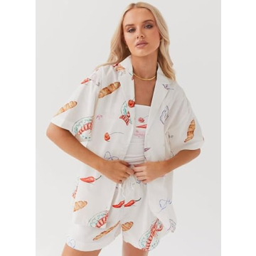 Y2K Summer Printed Shorts Set for Women