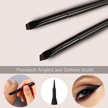 Rytrre 7 Pcs Eyeliner Brush Set for Precision Makeup