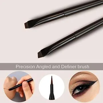 Rytrre 7 Pcs Eyeliner Brush Set for Precision Makeup