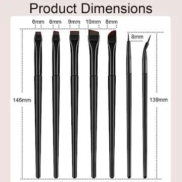 Rytrre 7 Pcs Eyeliner Brush Set for Precision Makeup