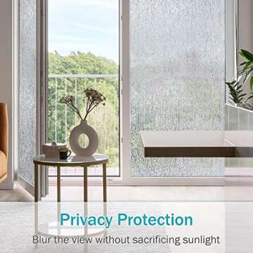 VELIMAX Rain Glass Window Film for Home Office Privacy Settings