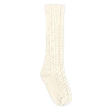 Jefferies Girls Cable Knee High Socks 3 Pack, Ivory