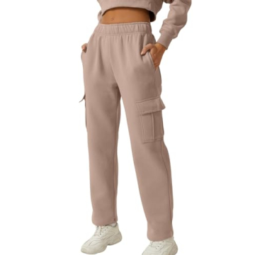 Stylish QINSEN Women's Fleece Jogger Sweatpants for Comfort