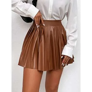 Floerns PU Leather High Waisted Mini Skirt for Women