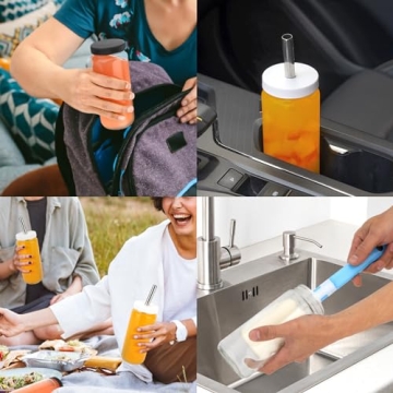 Luxfuel 6 Pack Glass Juicing Bottles with Lids