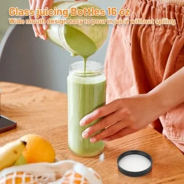 Luxfuel 6 Pack Glass Juicing Bottles with Lids