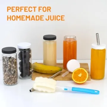 Luxfuel 6 Pack Glass Juicing Bottles with Lids