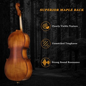 Ktaxon Cello: Full-Size Acoustic with Accessories for All